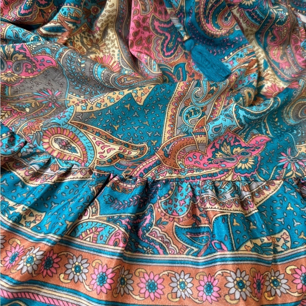 Bohemian Paisley Dress with Smocked Waist - Picture 5 of 5